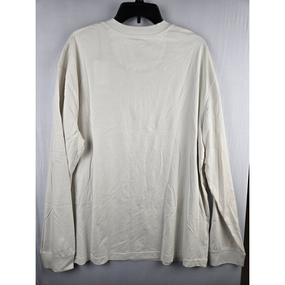 Goodfellow & Co Mens XXL Long Sleeve Henley Shirt Cream Off White Cotton Blend - Picture 2 of 5